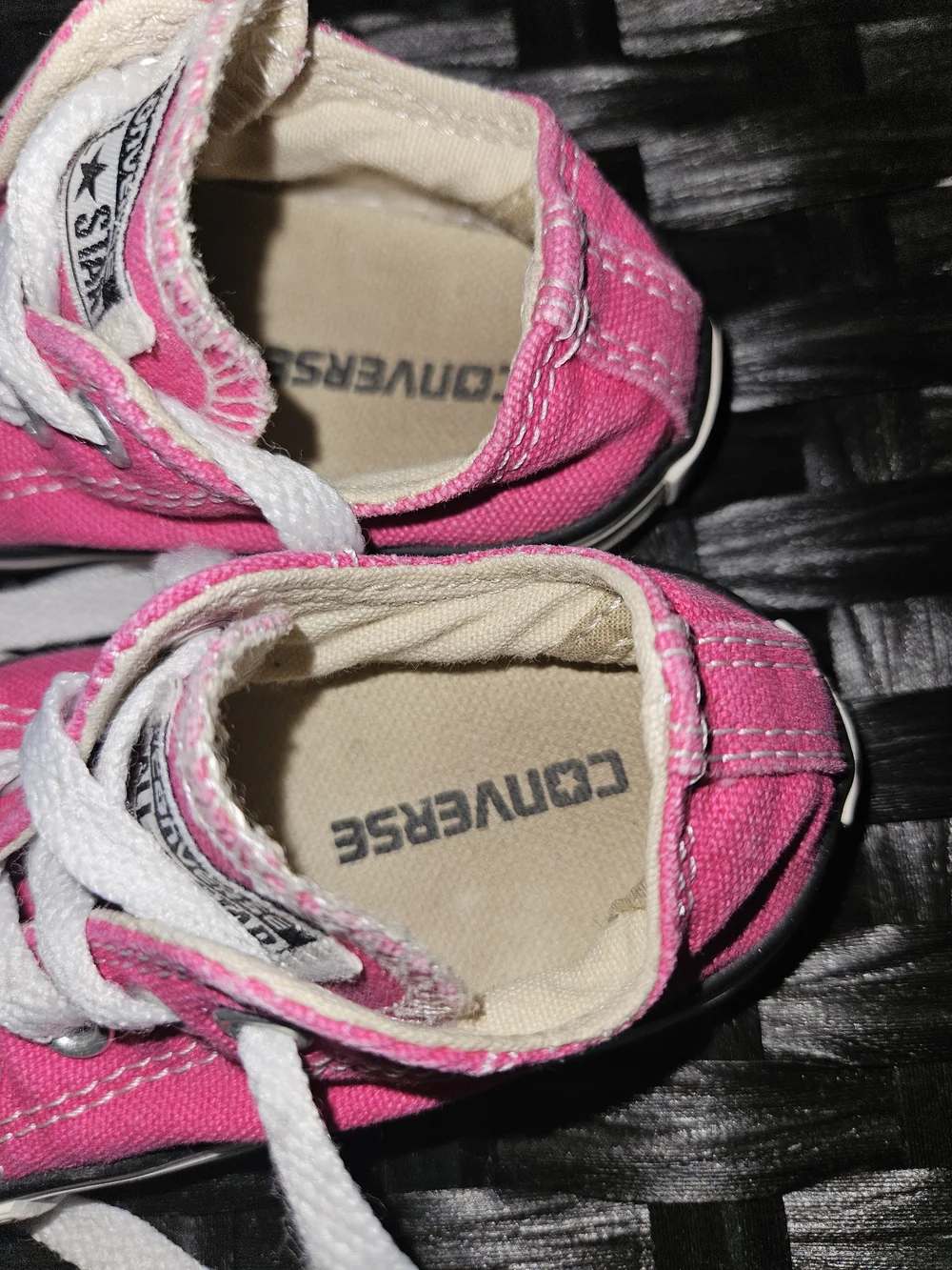 Converse Kids Pink Low Top Canvas Sneakers with White Laces